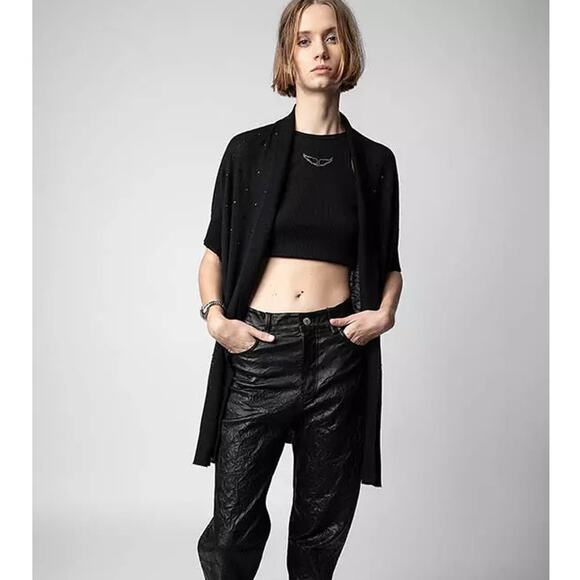 NWT Zadig & Voltaire Cashmere Indiany Embellished Dot Cardigan M - Picture 1 of 11